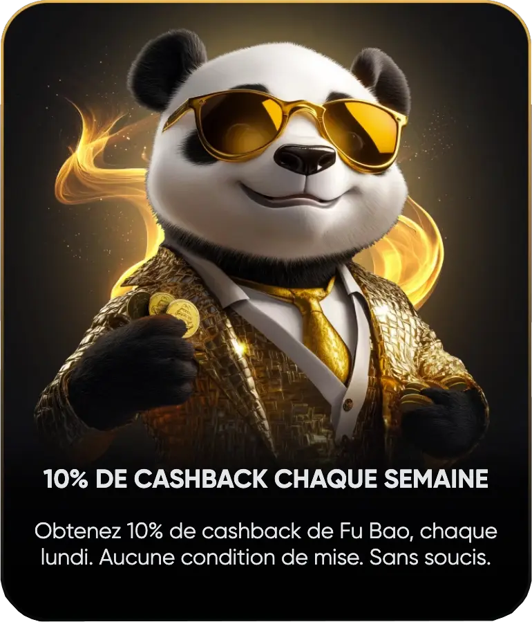 Cashback hebdomadaire proposé par Golden Panda