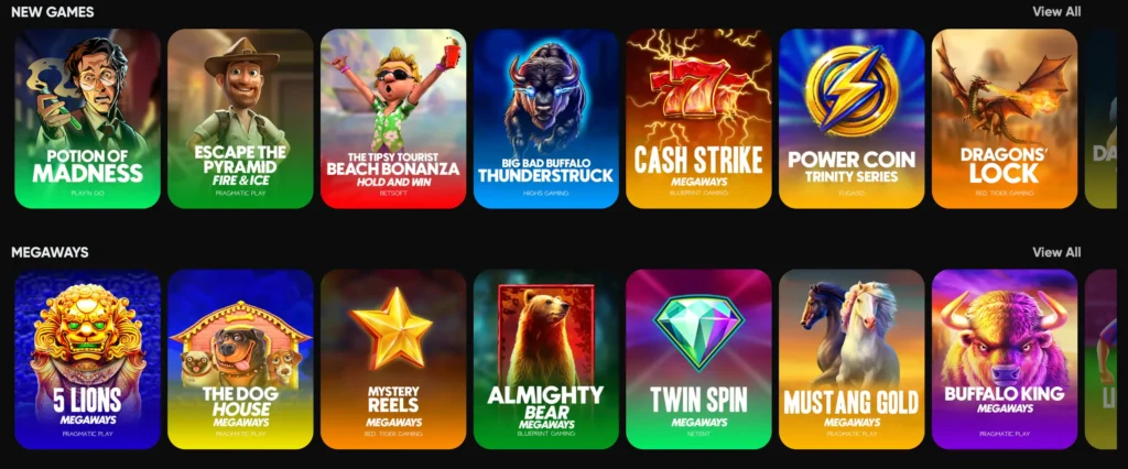 Sélection de jeux de casino sur Golden Panda