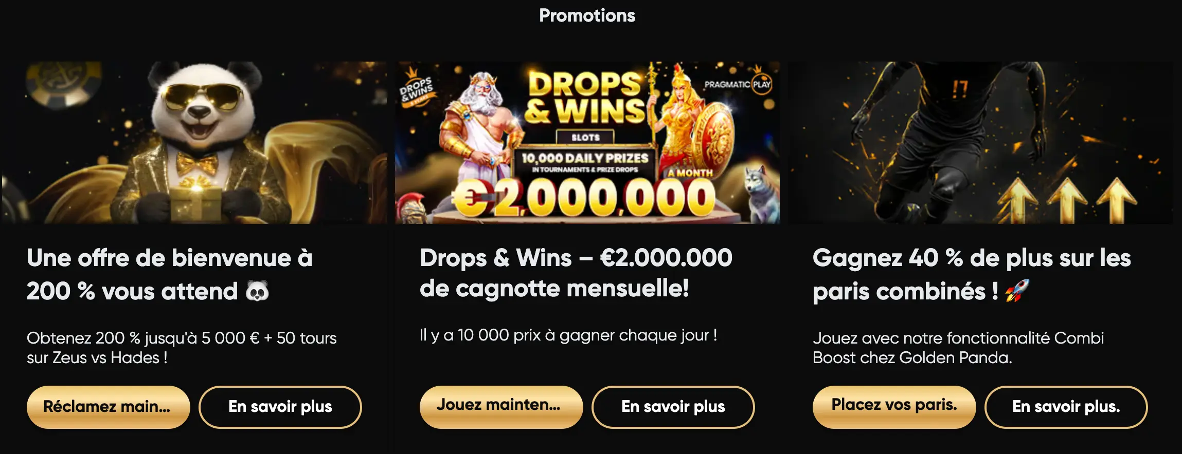 Offres promotionnelles de Golden Panda