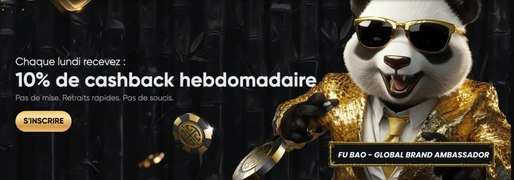 cashback et promotions disponibles au casino Golden Panda